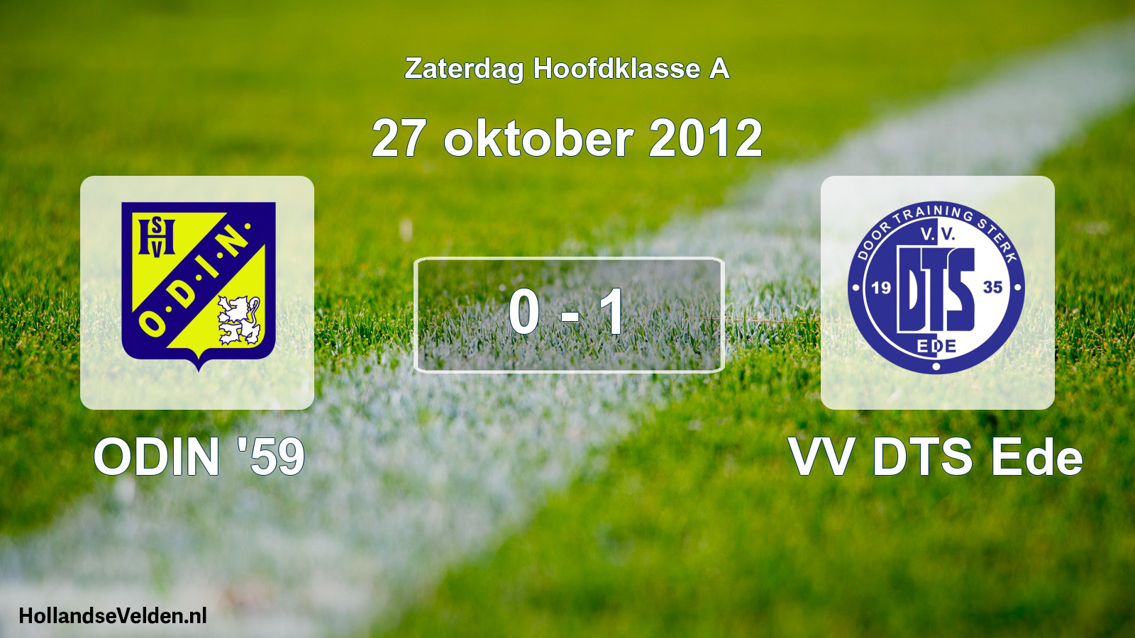 Total number of matches played: ODIN '59 - VV DTS Ede 0 - 1 (27 October 2012)