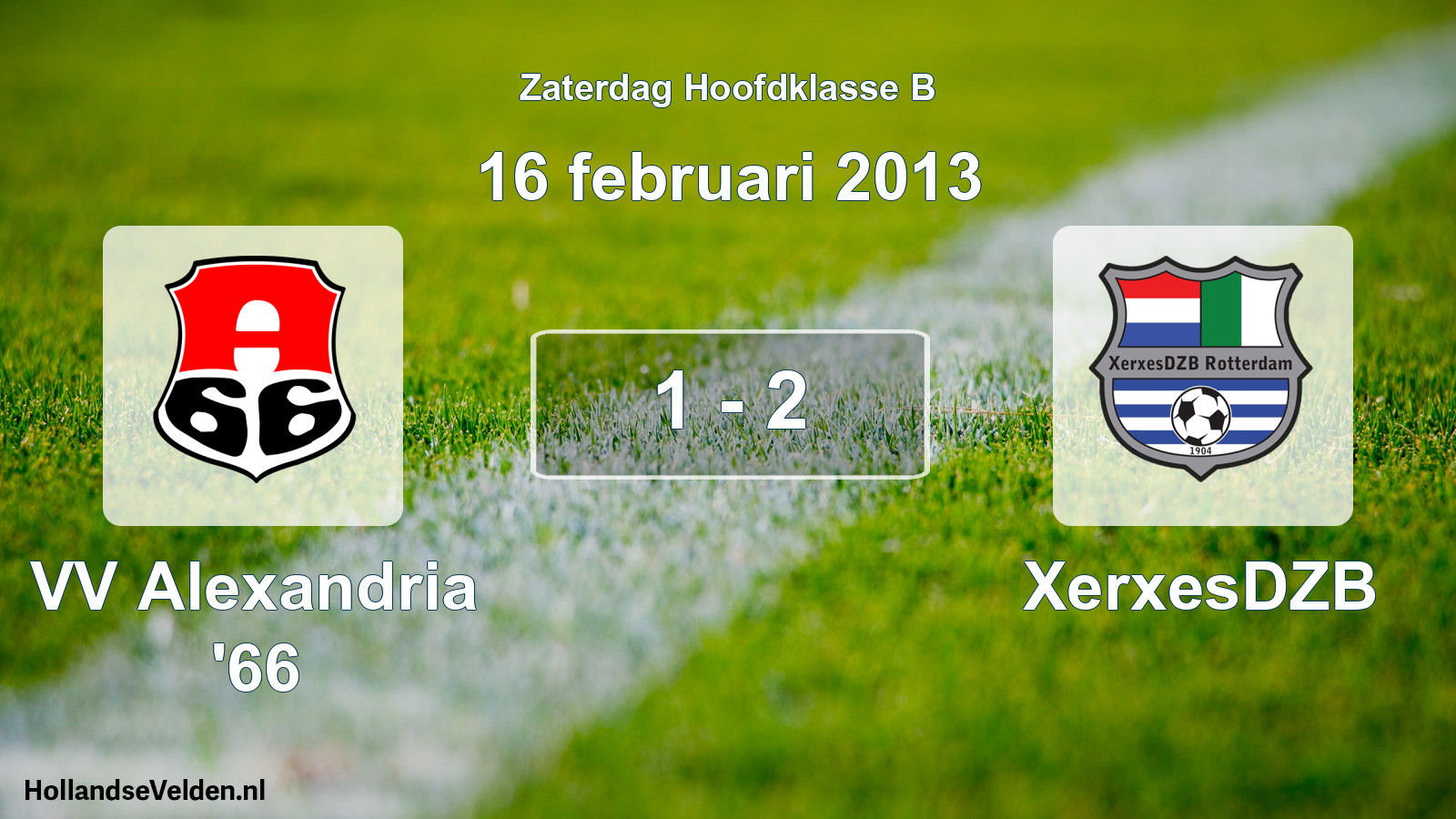 Total number of matches played: VV Alexandria '66 - XerxesDZB 1 - 2 (16 February 2013)