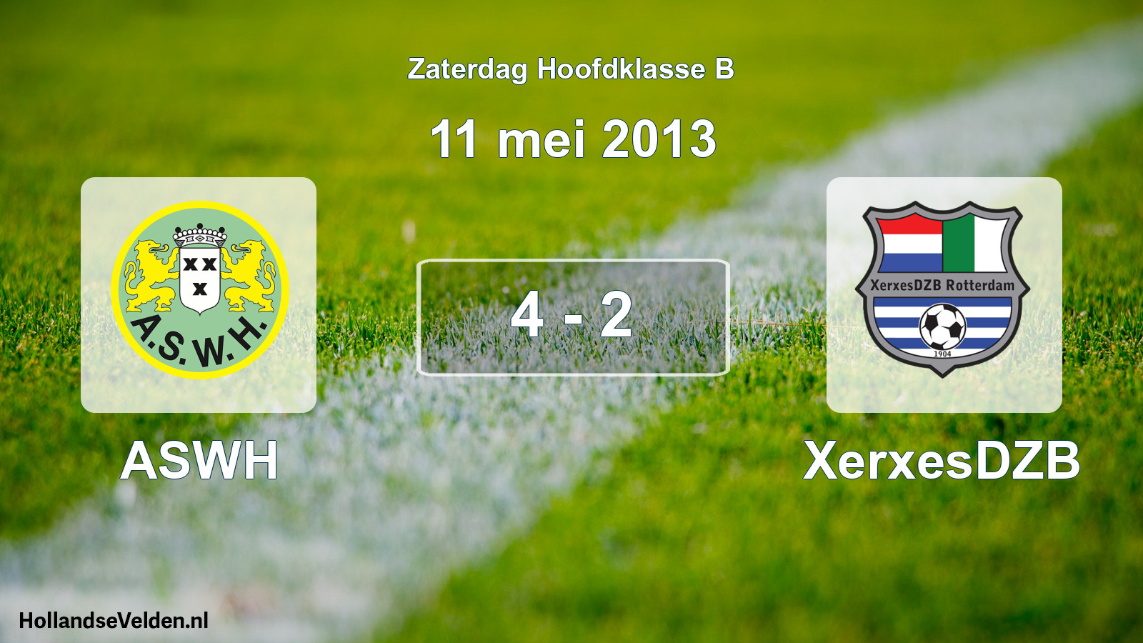Total number of matches played: ASWH - XerxesDZB 4 - 2 (11 May 2013)