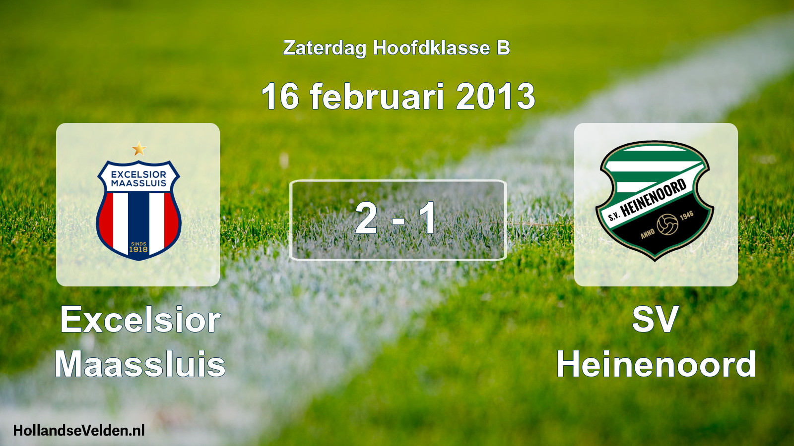 Total number of matches played: Excelsior Maassluis - SV Heinenoord 2 - 1 (16 February 2013)