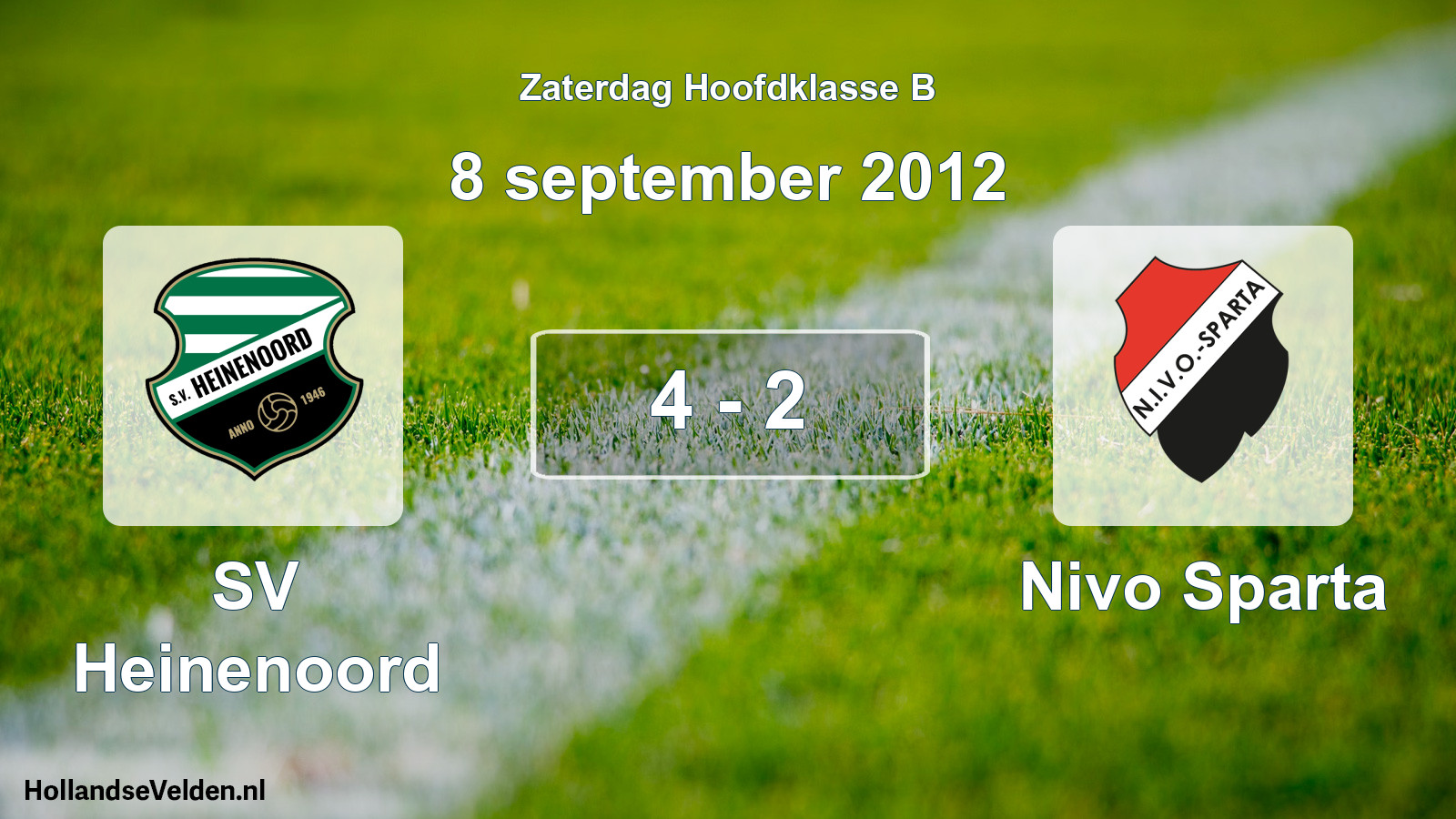 Total number of matches played: SV Heinenoord - Nivo Sparta 4 - 2 (8 September 2012)