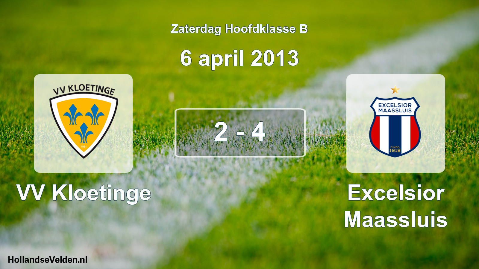 Total number of matches played: VV Kloetinge - Excelsior Maassluis 2 - 4 (6 April 2013)