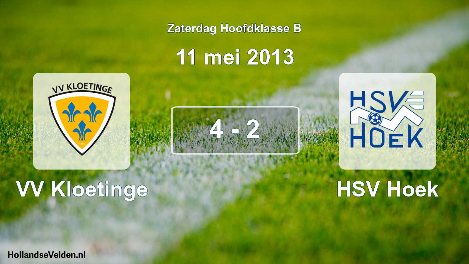 Total number of matches played: VV Kloetinge - HSV Hoek 4 - 2 (11 May 2013)