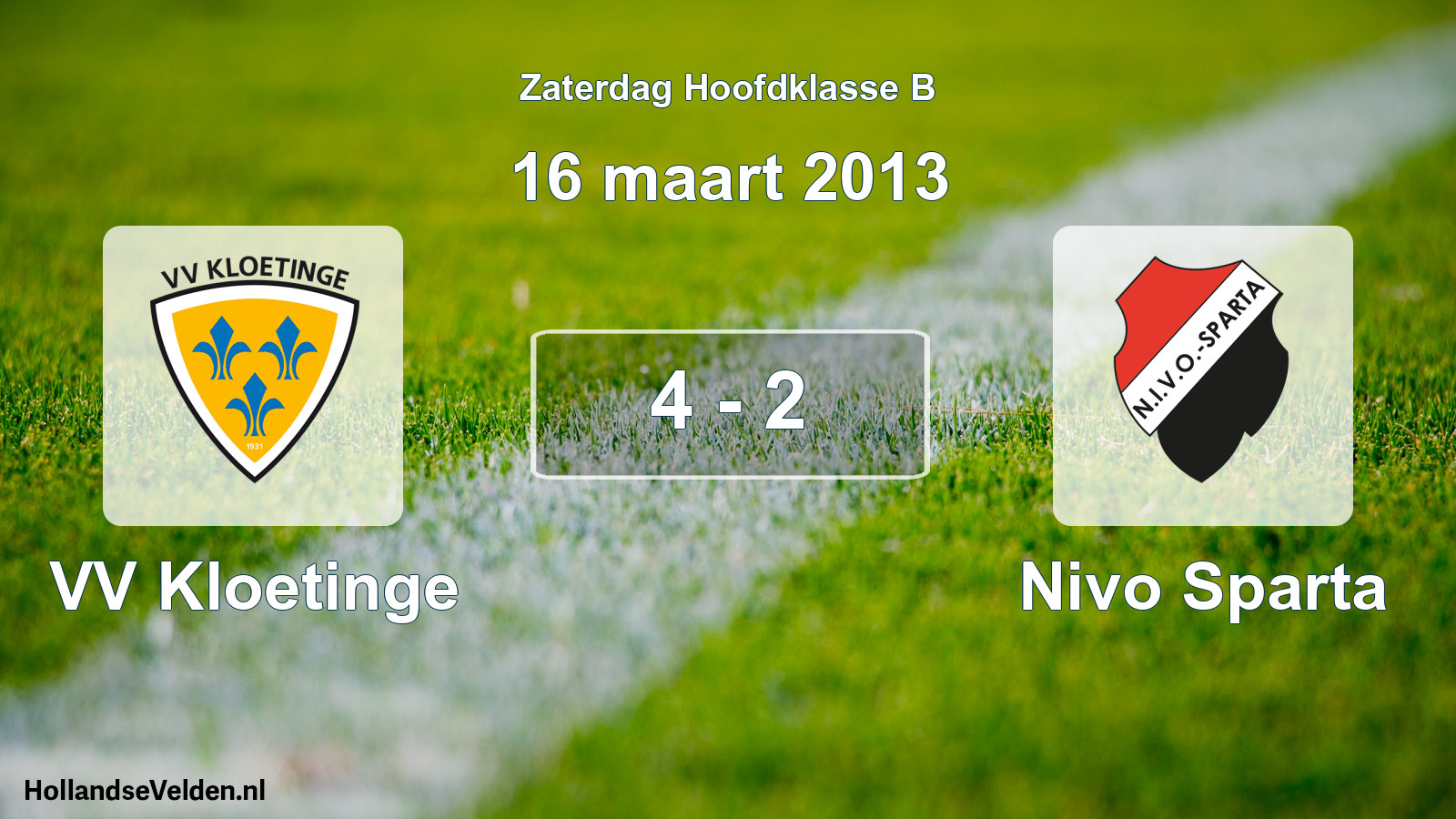 Total number of matches played: VV Kloetinge - Nivo Sparta 4 - 2 (16 March 2013)