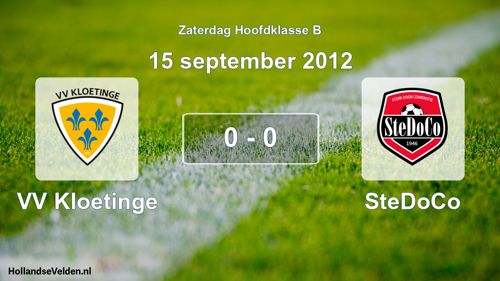 Total number of matches played: VV Kloetinge - SteDoCo 0 - 0 (15 September 2012)