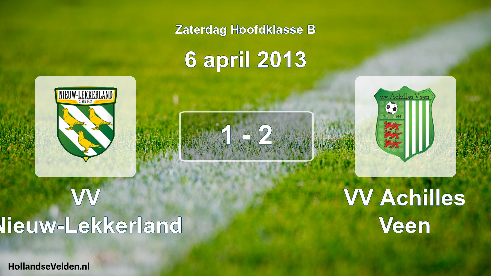 Total number of matches played: VV Nieuw-Lekkerland - VV Achilles Veen 1 - 2 (6 April 2013)
