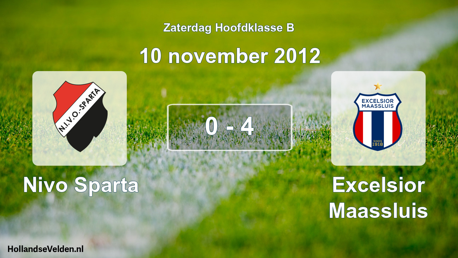 Total number of matches played: Nivo Sparta - Excelsior Maassluis 0 - 4 (10 November 2012)