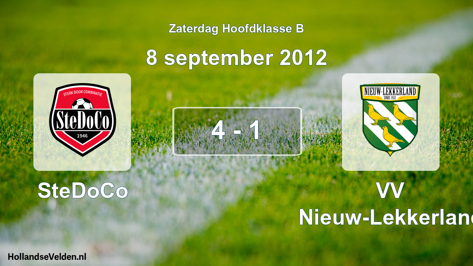 Total number of matches played: SteDoCo - VV Nieuw-Lekkerland 4 - 1 (8 September 2012)