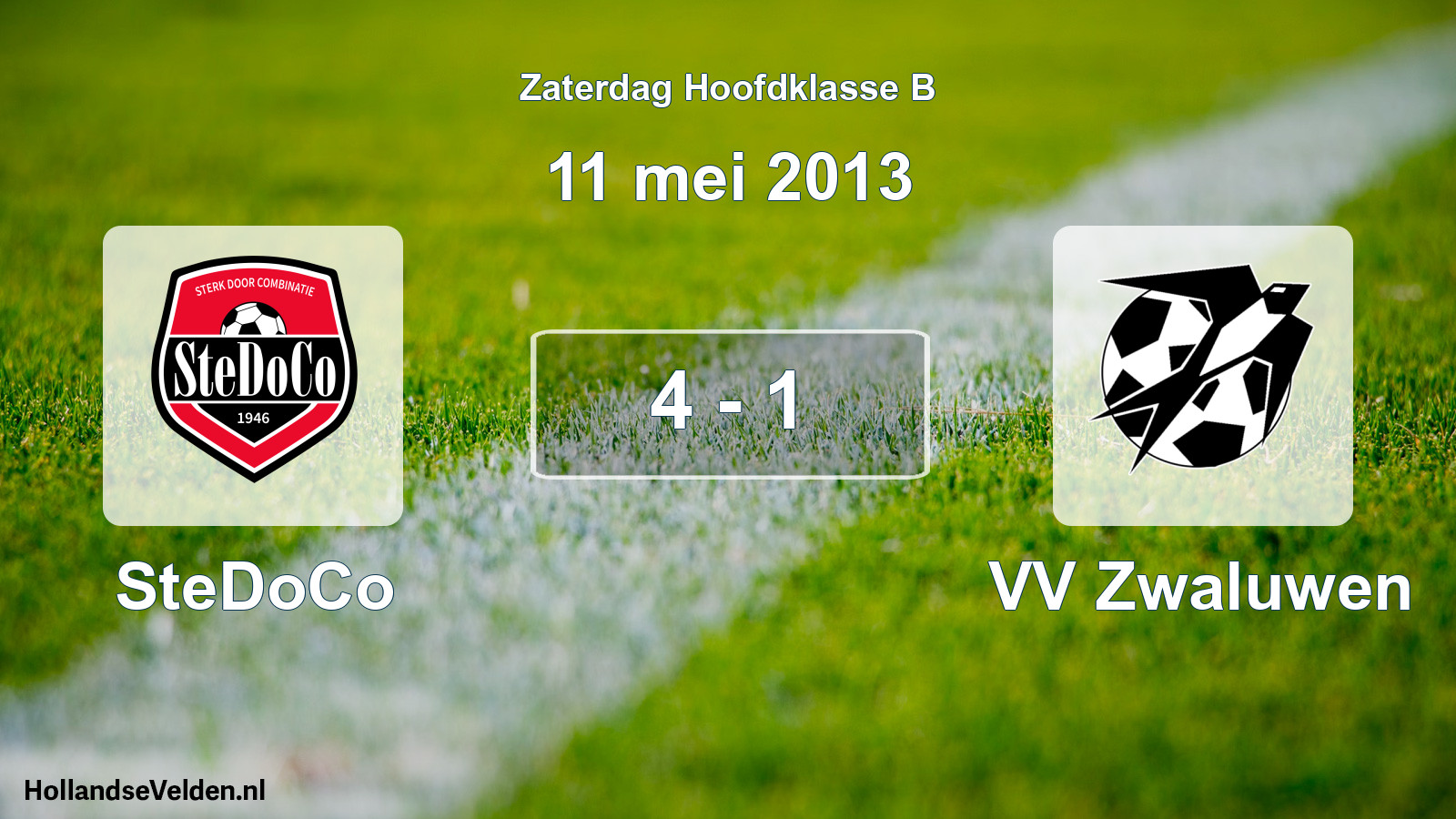 Total number of matches played: SteDoCo - VV Zwaluwen 4 - 1 (11 May 2013)