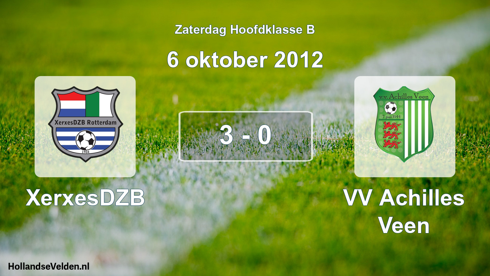 Total number of matches played: XerxesDZB - VV Achilles Veen 3 - 0 (6 October 2012)