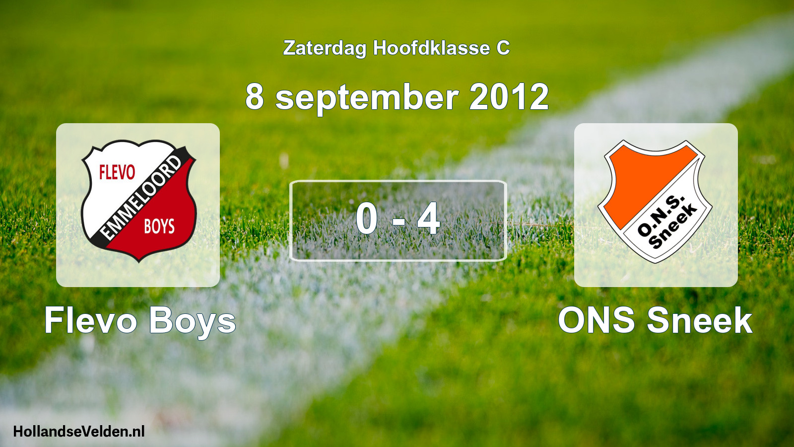 Total number of matches played: Flevo Boys - ONS Sneek 0 - 4 (8 September 2012)