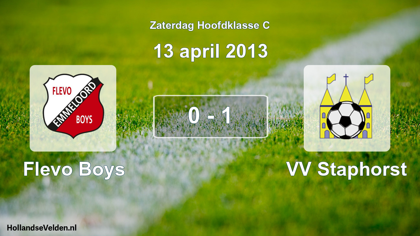 Total number of matches played: Flevo Boys - VV Staphorst 0 - 1 (13 April 2013)