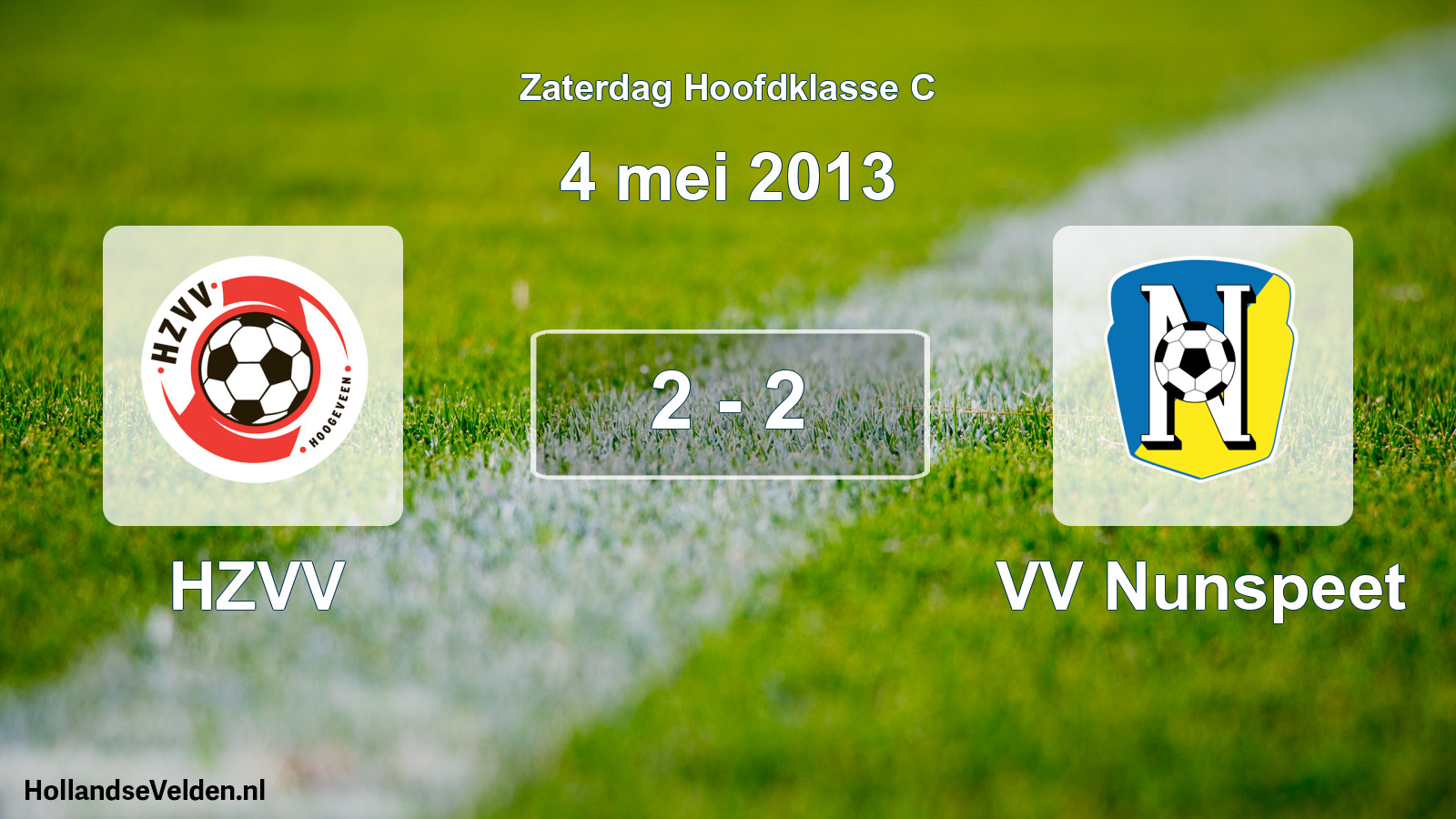 Total number of matches played: HZVV - VV Nunspeet 2 - 2 (4 May 2013)