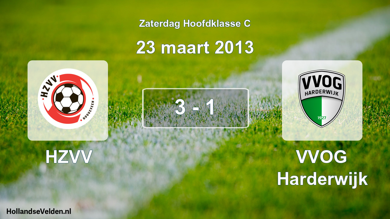 Total number of matches played: HZVV - VVOG Harderwijk 3 - 1 (23 March 2013)