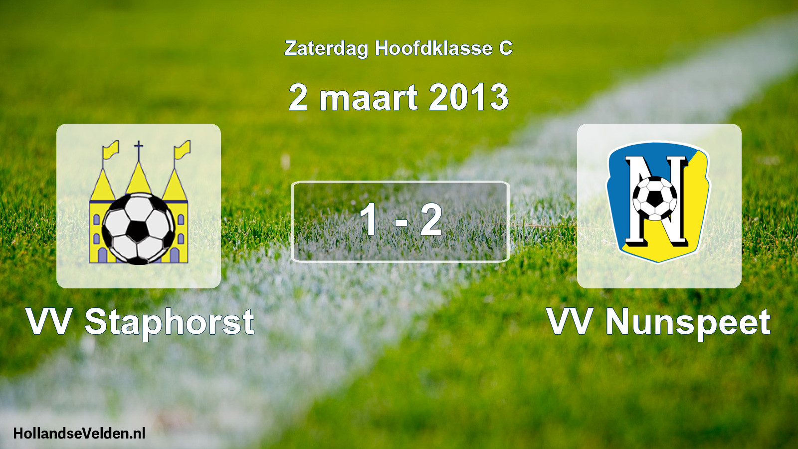 Total number of matches played: VV Staphorst - VV Nunspeet 1 - 2 (2 March 2013)