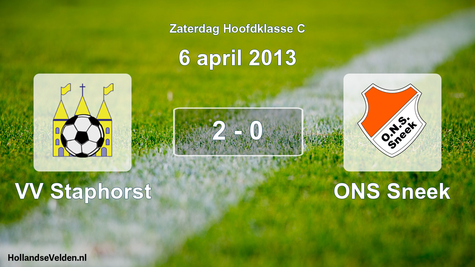 Total number of matches played: VV Staphorst - ONS Sneek 2 - 0 (6 April 2013)