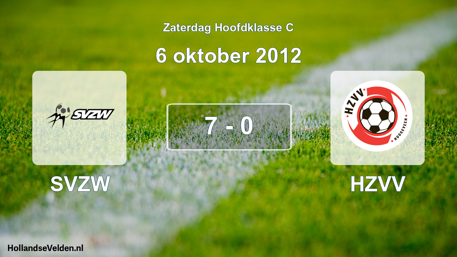 Total number of matches played: SVZW - HZVV 7 - 0 (6 October 2012)