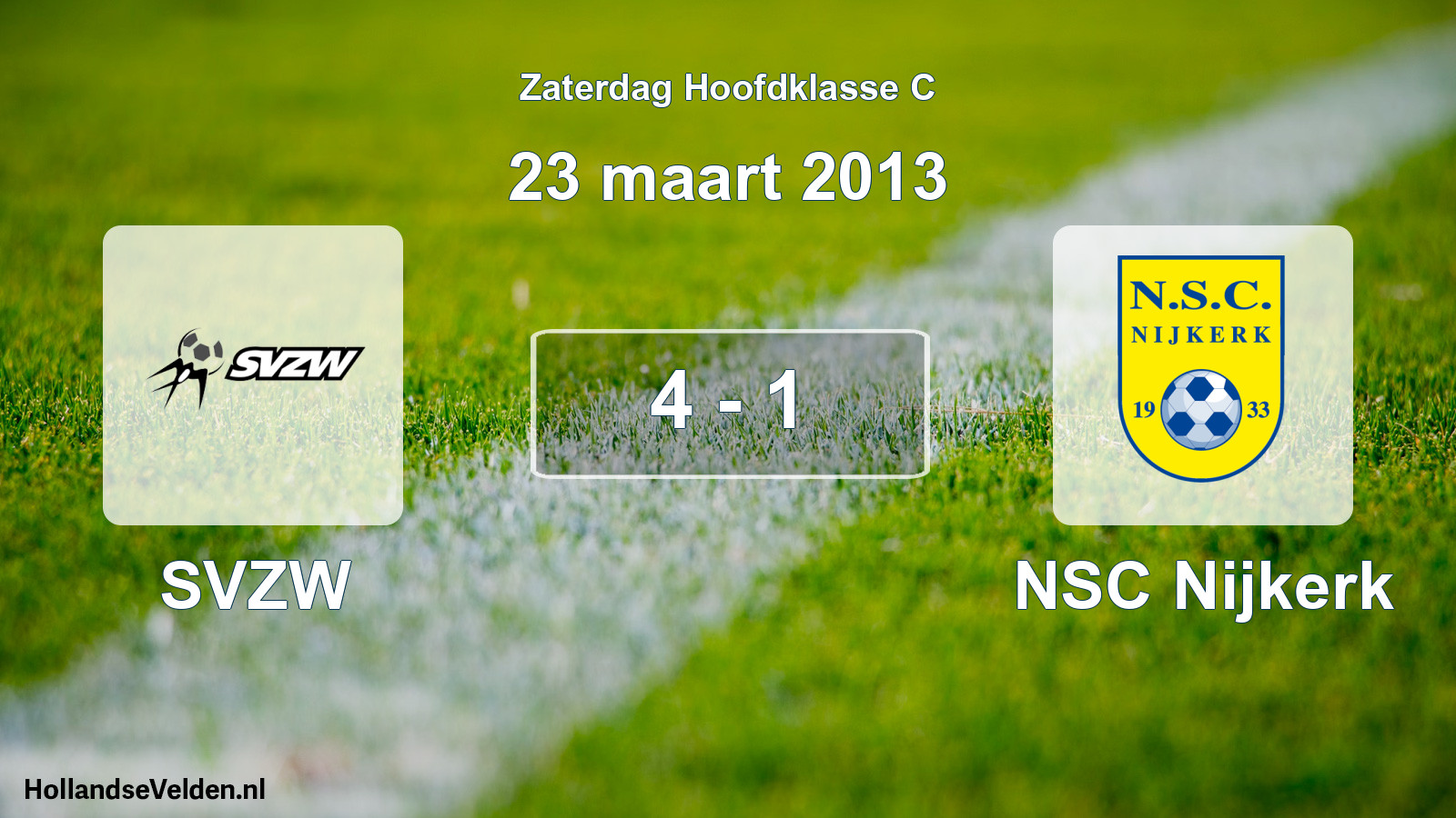 Total number of matches played: SVZW - NSC Nijkerk 4 - 1 (23 March 2013)