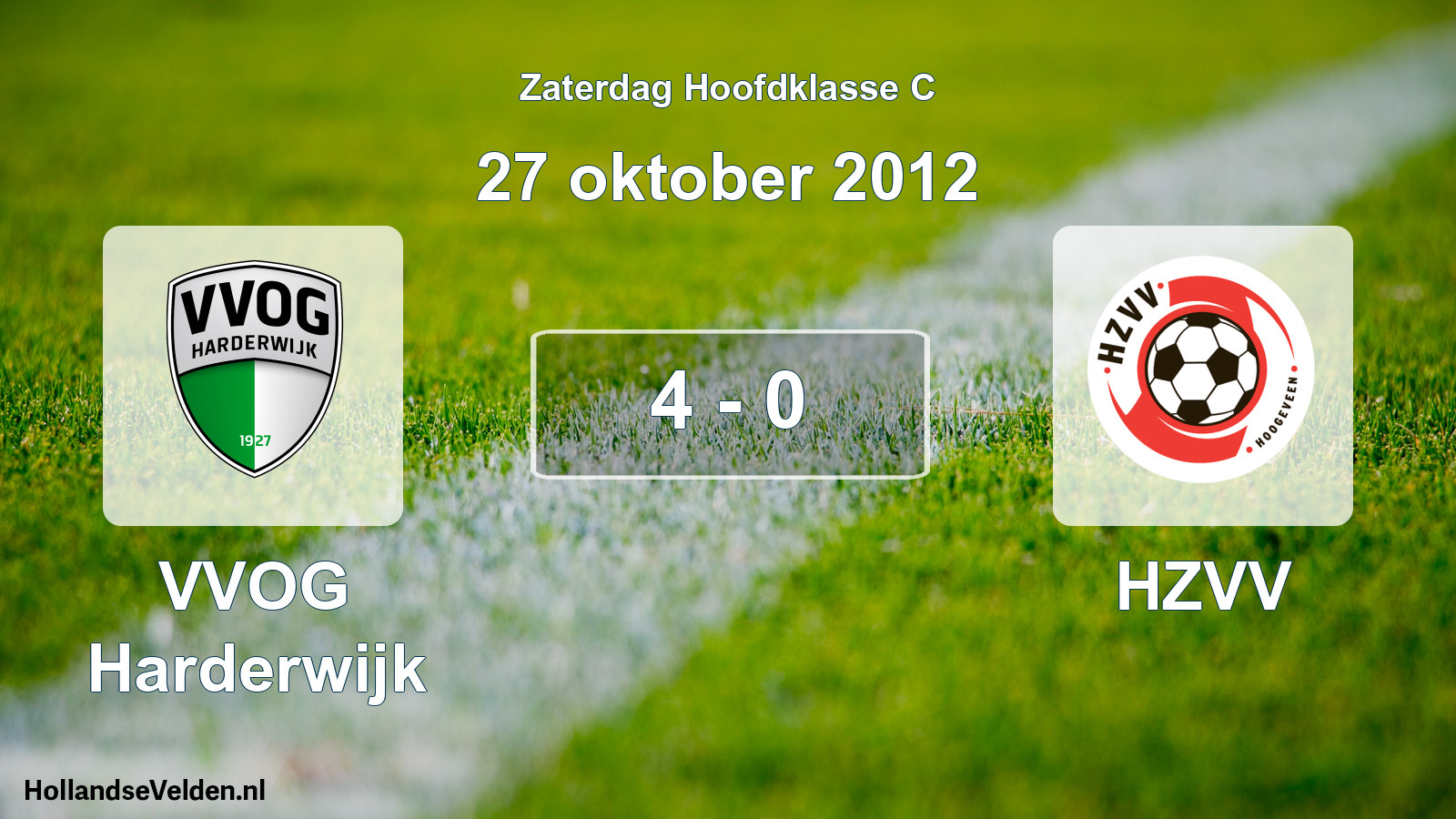 Total number of matches played: VVOG Harderwijk - HZVV 4 - 0 (27 October 2012)