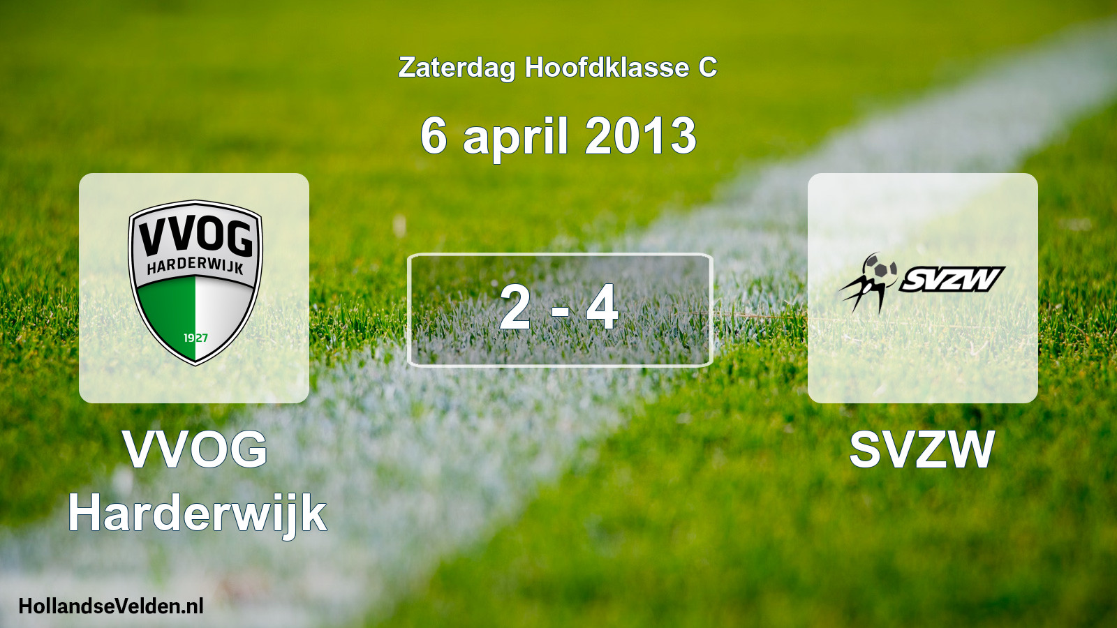 Total number of matches played: VVOG Harderwijk - SVZW 2 - 4 (6 April 2013)