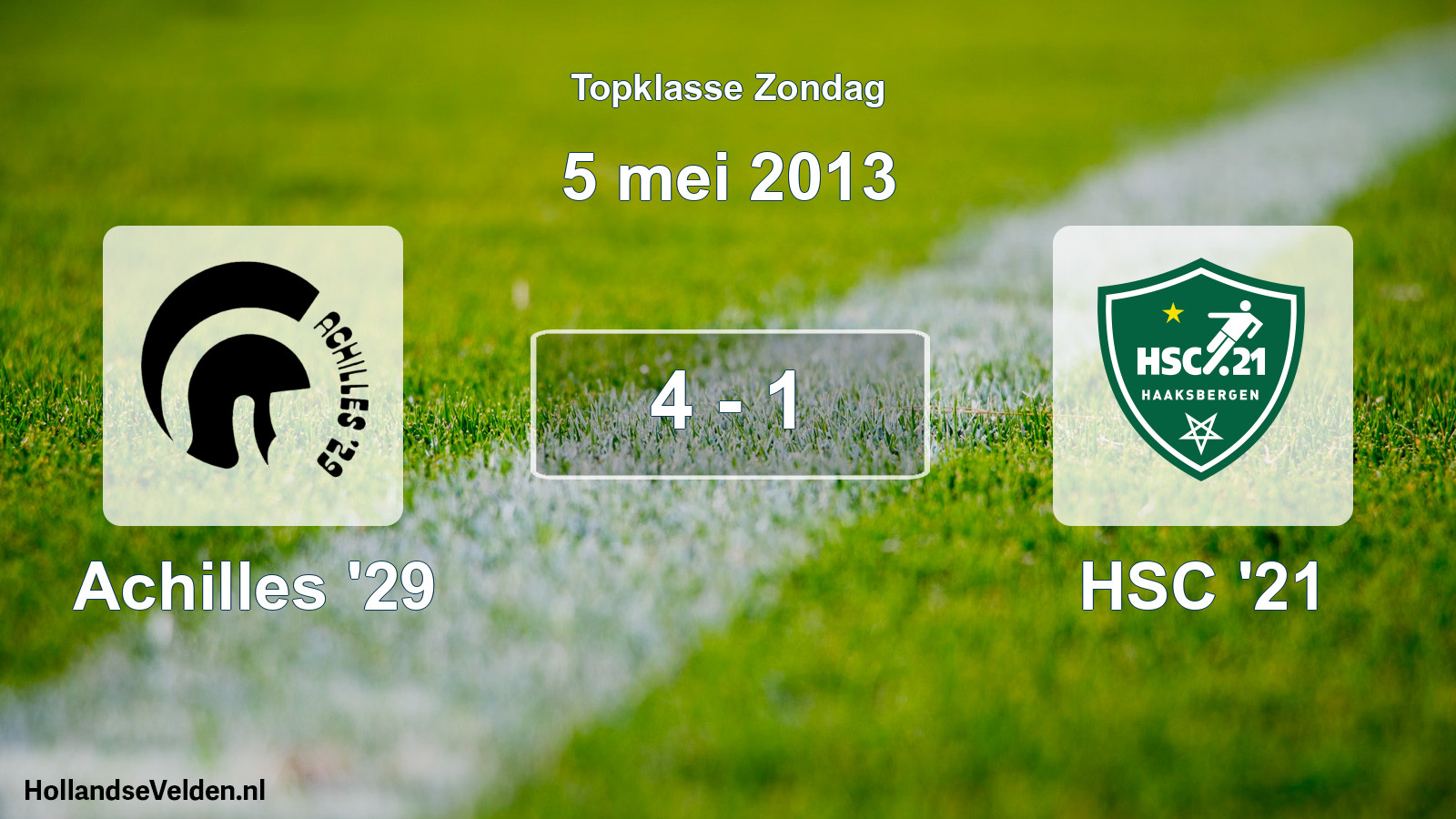 Total number of matches played: Achilles '29 - HSC '21 4 - 1 (5 May 2013)