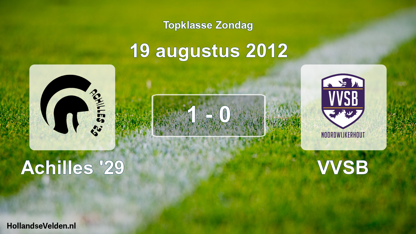 Total number of matches played: Achilles '29 - VVSB 1 - 0 (19 August 2012)