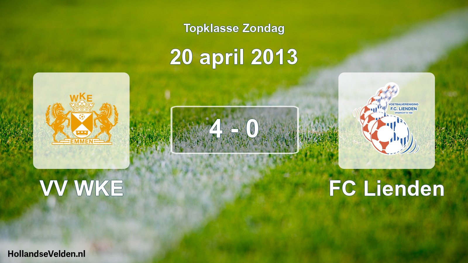 Total number of matches played: VV WKE - FC Lienden 4 - 0 (20 April 2013)