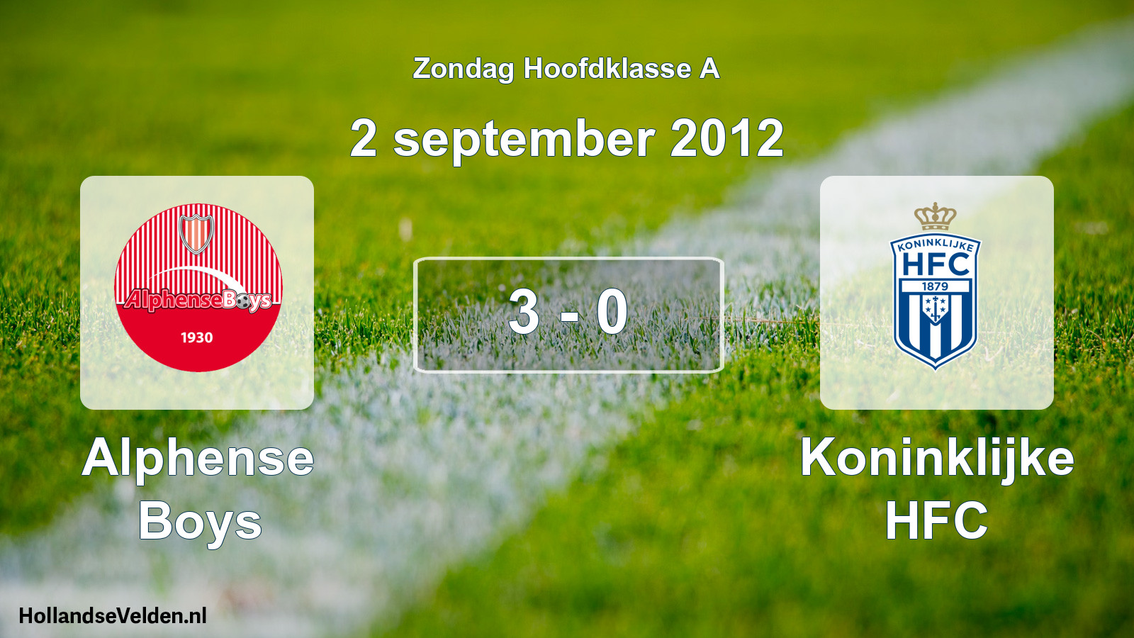 Total number of matches played: Alphense Boys - Koninklijke HFC 3 - 0 (2 September 2012)