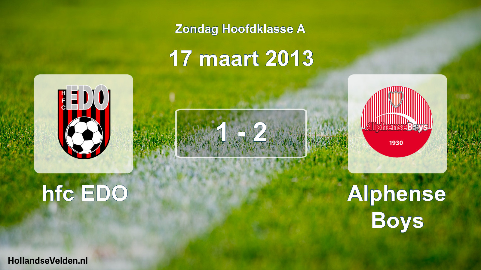 Total number of matches played: hfc EDO - Alphense Boys 1 - 2 (17 March 2013)