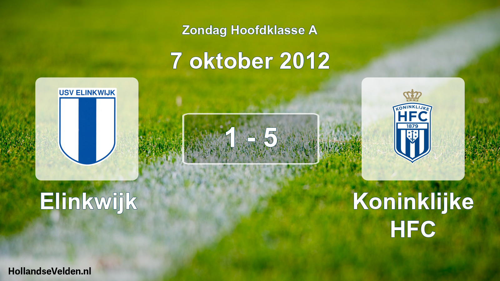 Total number of matches played: Elinkwijk - Koninklijke HFC 1 - 5 (7 October 2012)