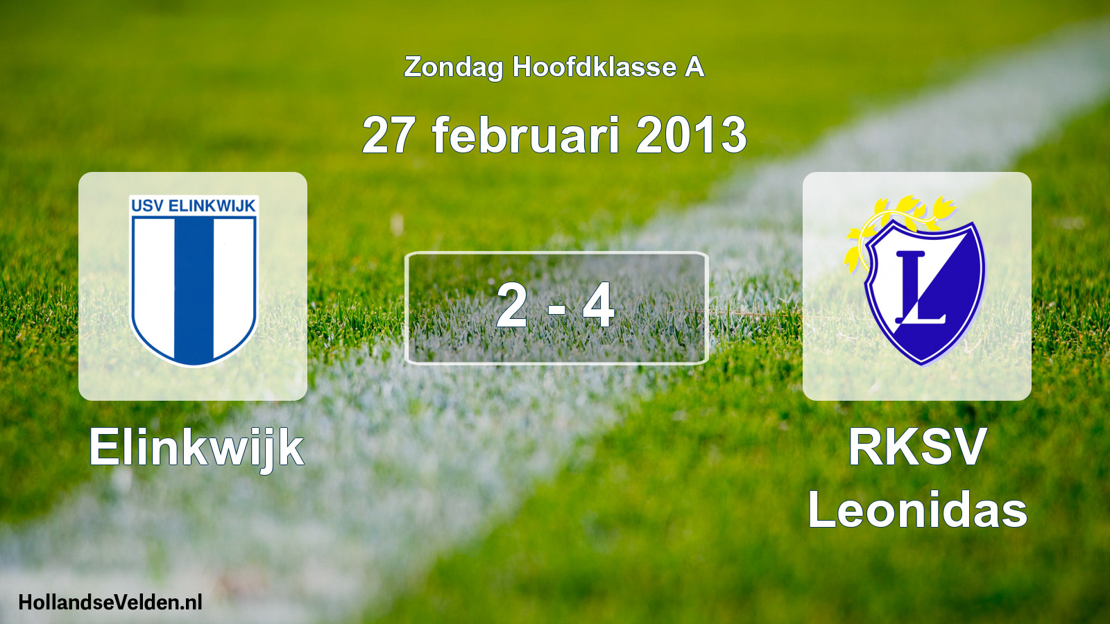 Total number of matches played: Elinkwijk - RKSV Leonidas 2 - 4 (27 February 2013)