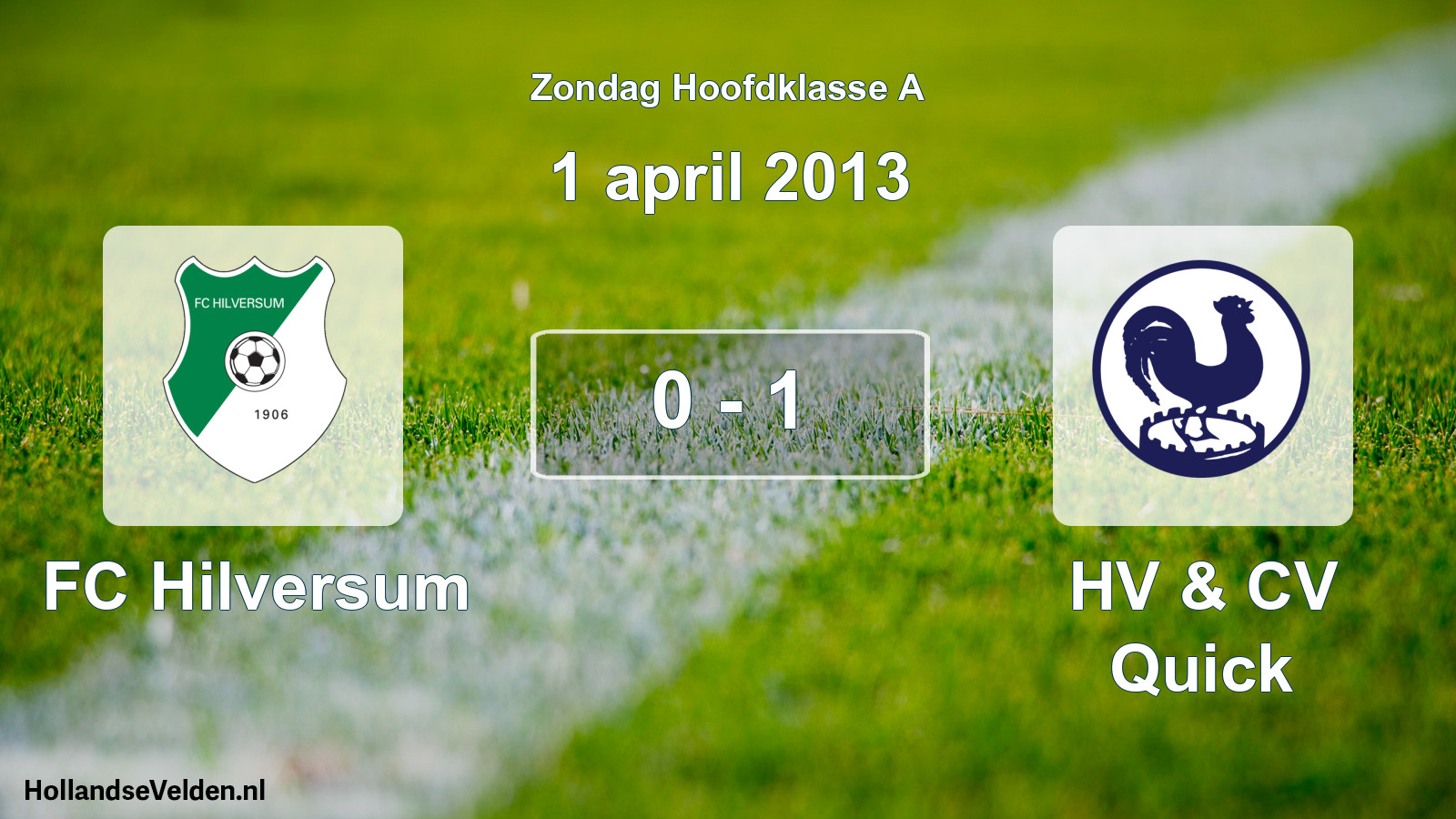 Total number of matches played: FC Hilversum - HV & CV Quick 0 - 1 (1 April 2013)