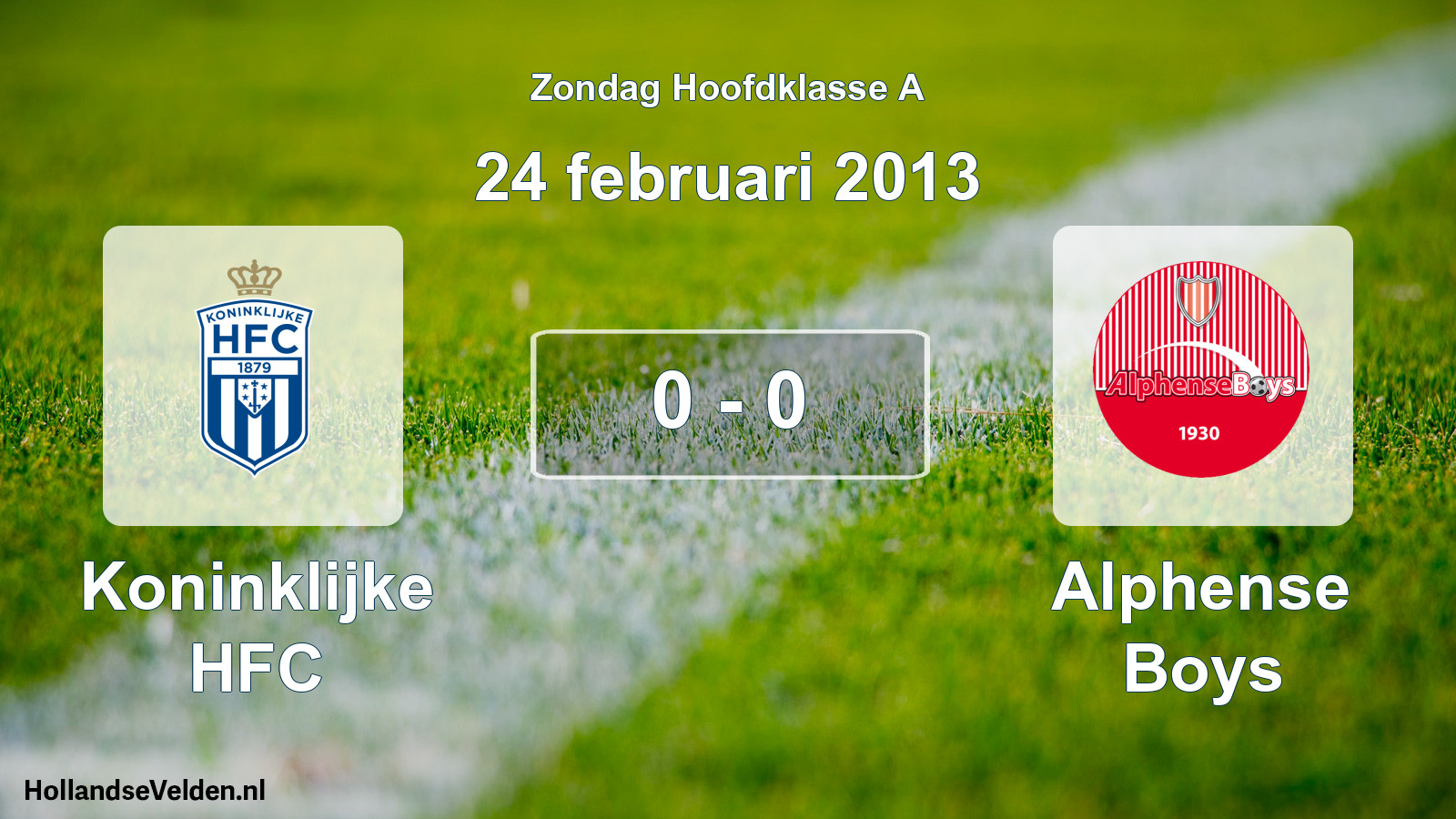Total number of matches played: Koninklijke HFC - Alphense Boys 0 - 0 (24 February 2013)