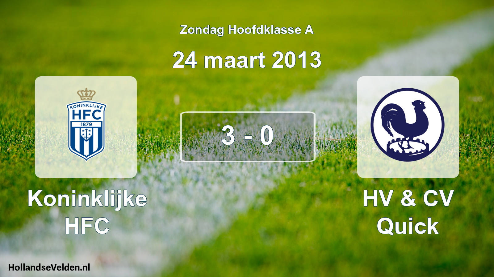 Total number of matches played: Koninklijke HFC - HV & CV Quick 3 - 0 (24 March 2013)