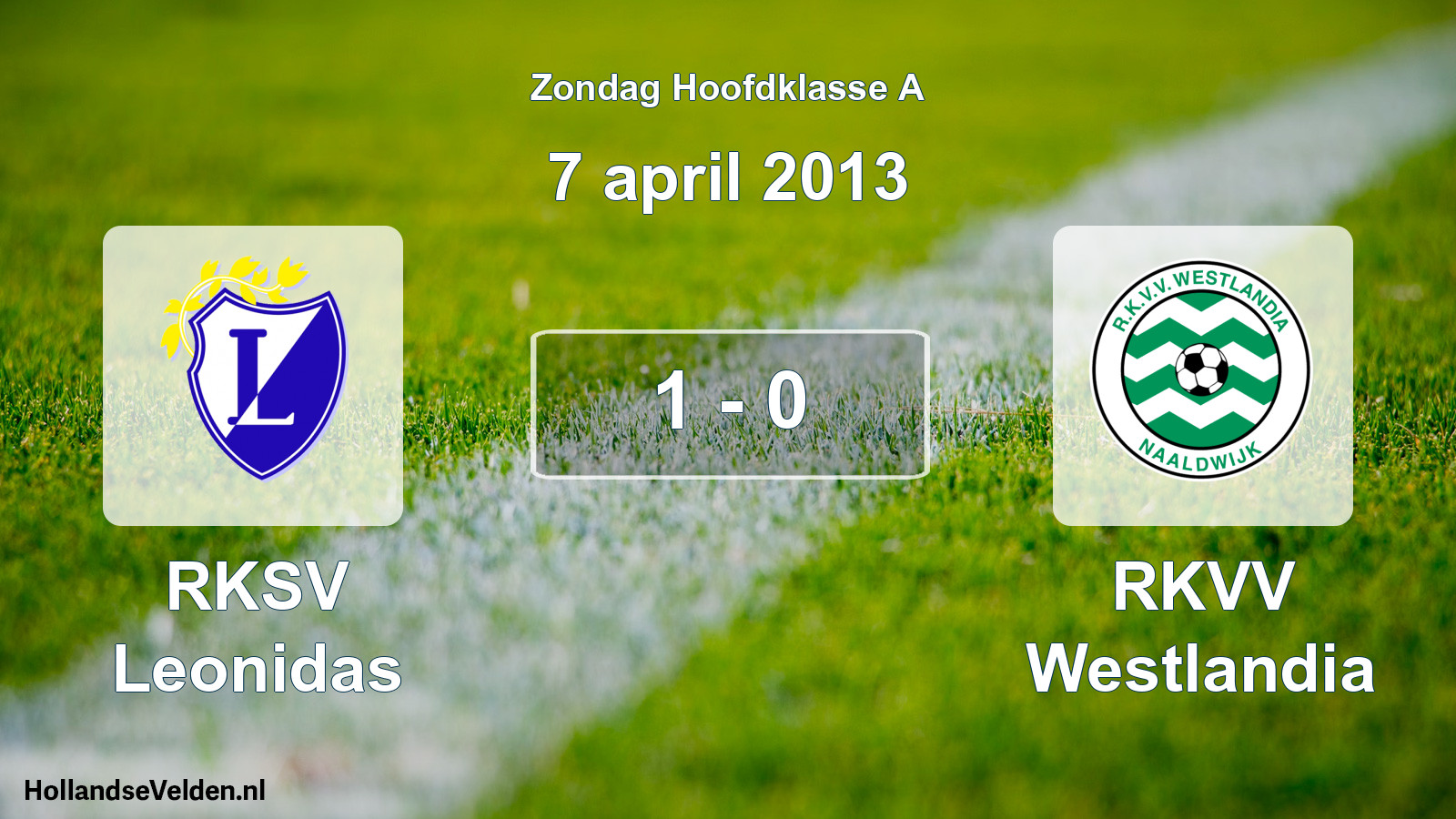 Total number of matches played: RKSV Leonidas - RKVV Westlandia 1 - 0 (7 April 2013)