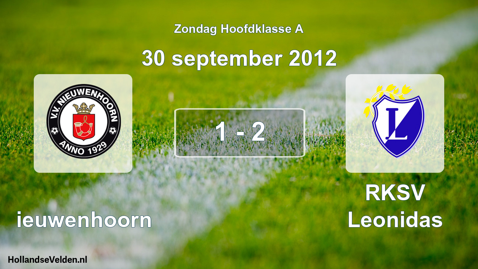 Total number of matches played: Nieuwenhoorn - RKSV Leonidas 1 - 2 (30 September 2012)
