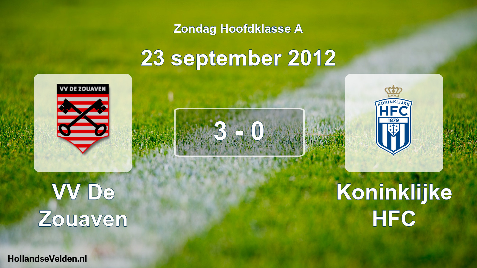 Total number of matches played: VV De Zouaven - Koninklijke HFC 3 - 0 (23 September 2012)