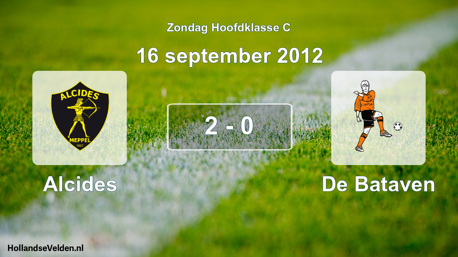 Total number of matches played: Alcides - De Bataven 2 - 0 (16 September 2012)