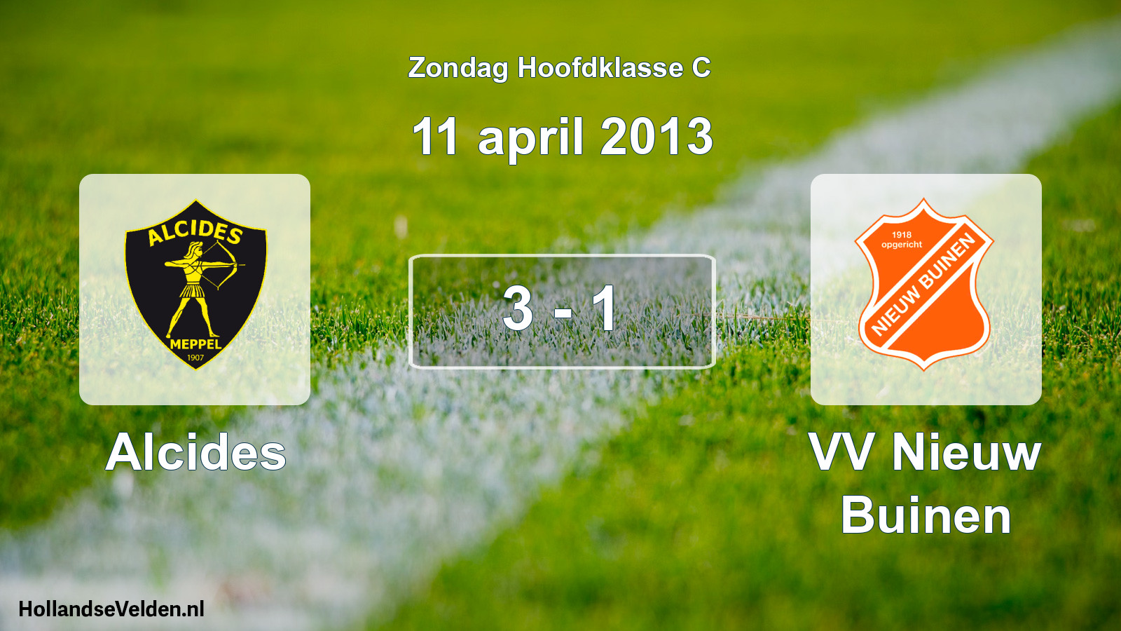 Total number of matches played: Alcides - VV Nieuw Buinen 3 - 1 (11 April 2013)