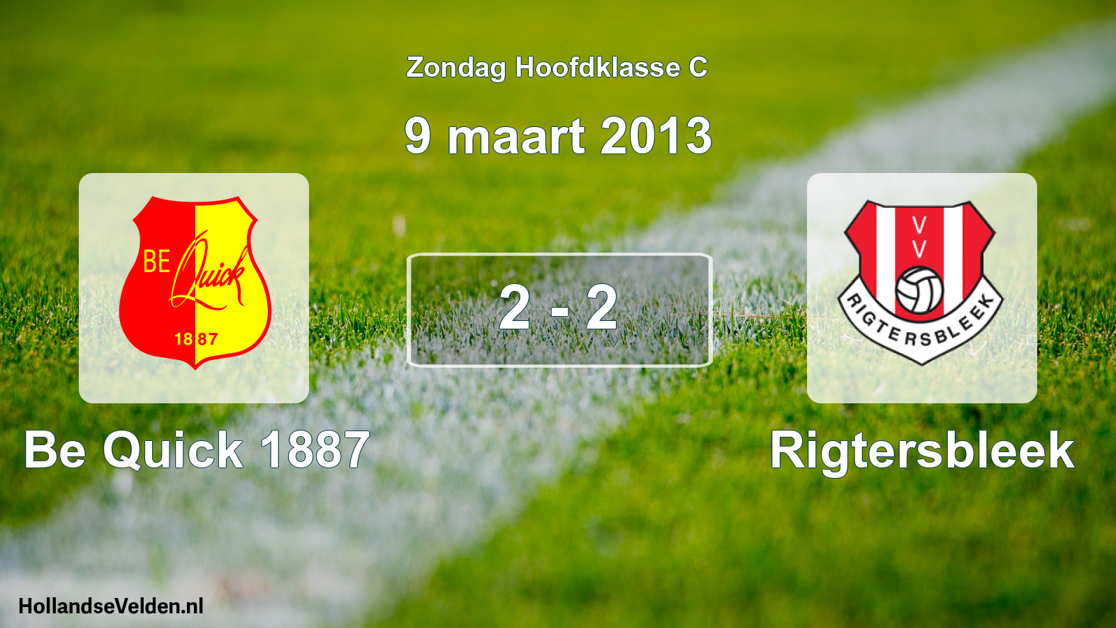 Total number of matches played: Be Quick 1887 - Rigtersbleek 2 - 2 (9 March 2013)
