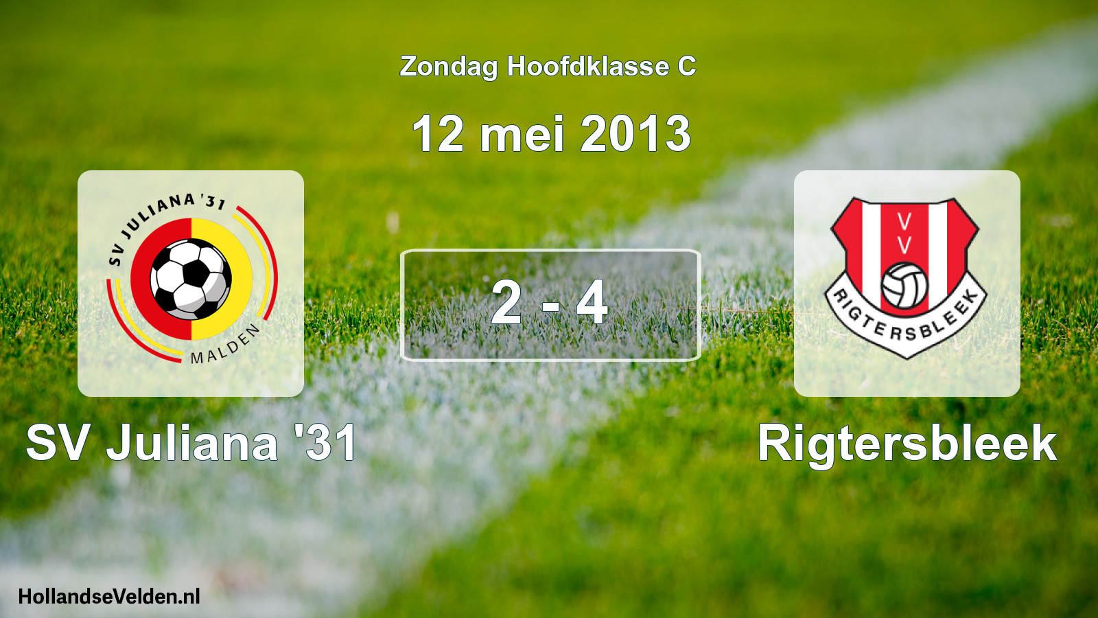 Total number of matches played: SV Juliana '31 - Rigtersbleek 2 - 4 (12 May 2013)