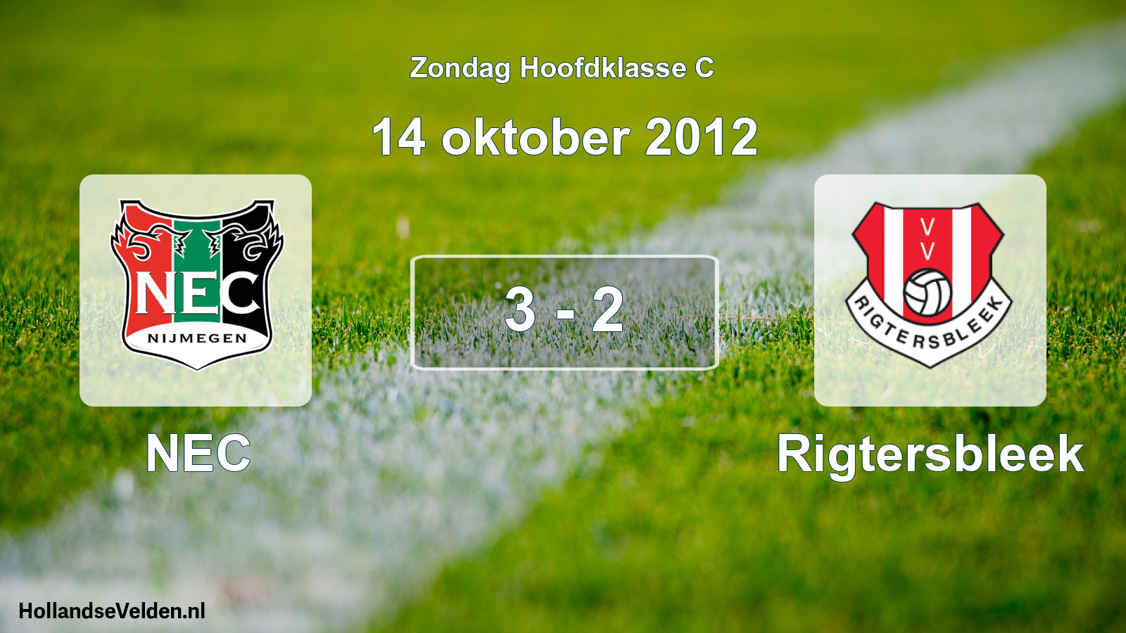 Total number of matches played: NEC - Rigtersbleek 3 - 2 (14 October 2012)