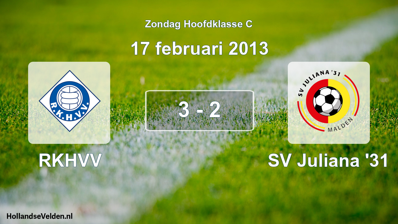 Total number of matches played: RKHVV - SV Juliana '31 3 - 2 (17 February 2013)