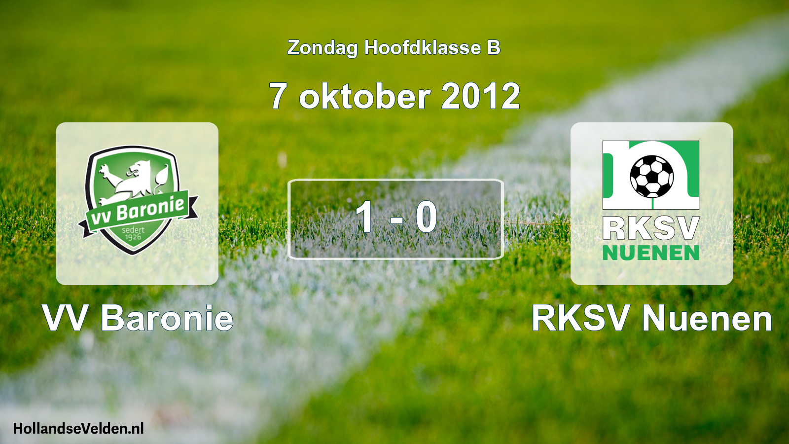Total number of matches played: VV Baronie - RKSV Nuenen 1 - 0 (7 October 2012)