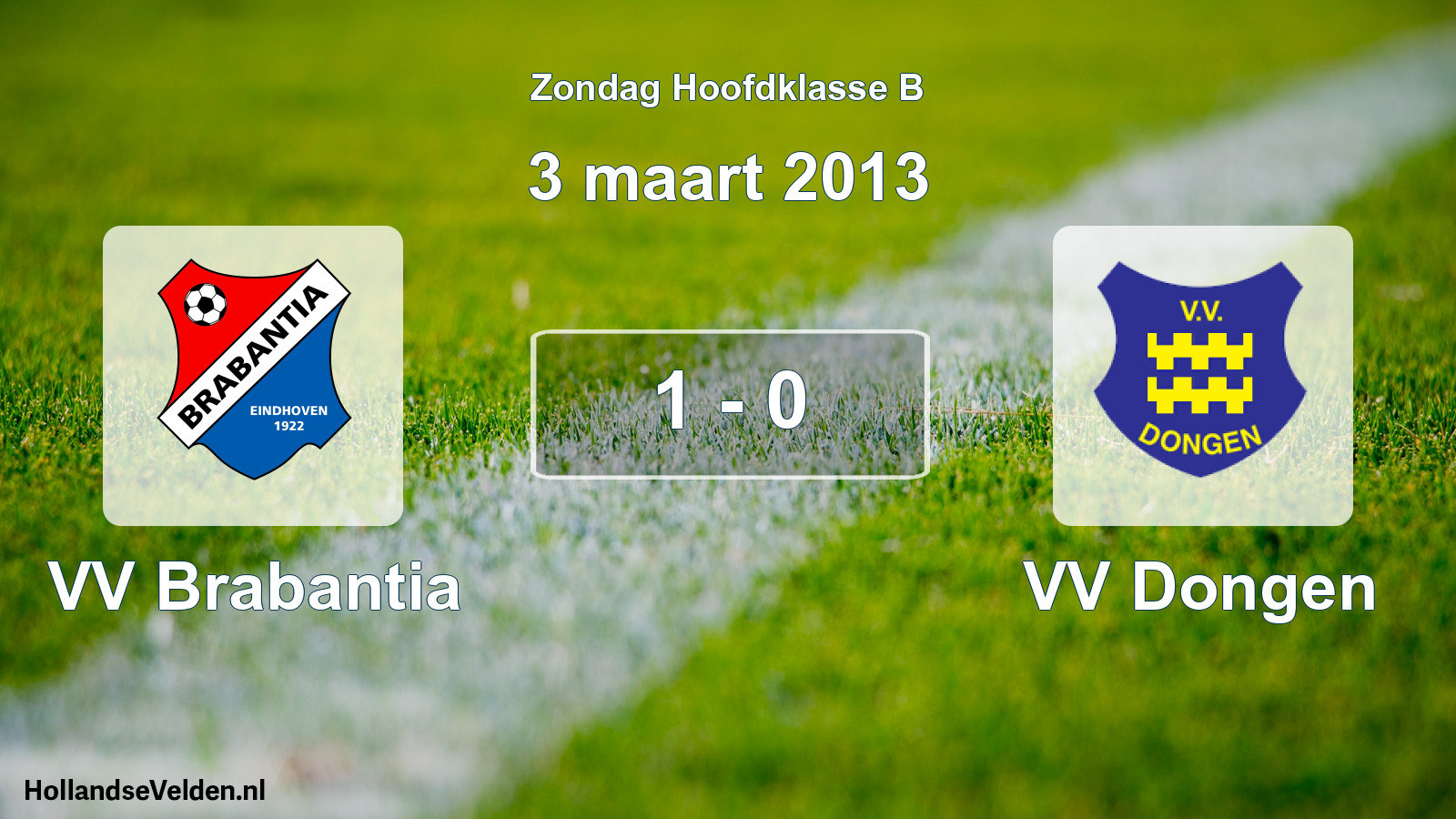 Total number of matches played: VV Brabantia - VV Dongen 1 - 0 (3 March 2013)