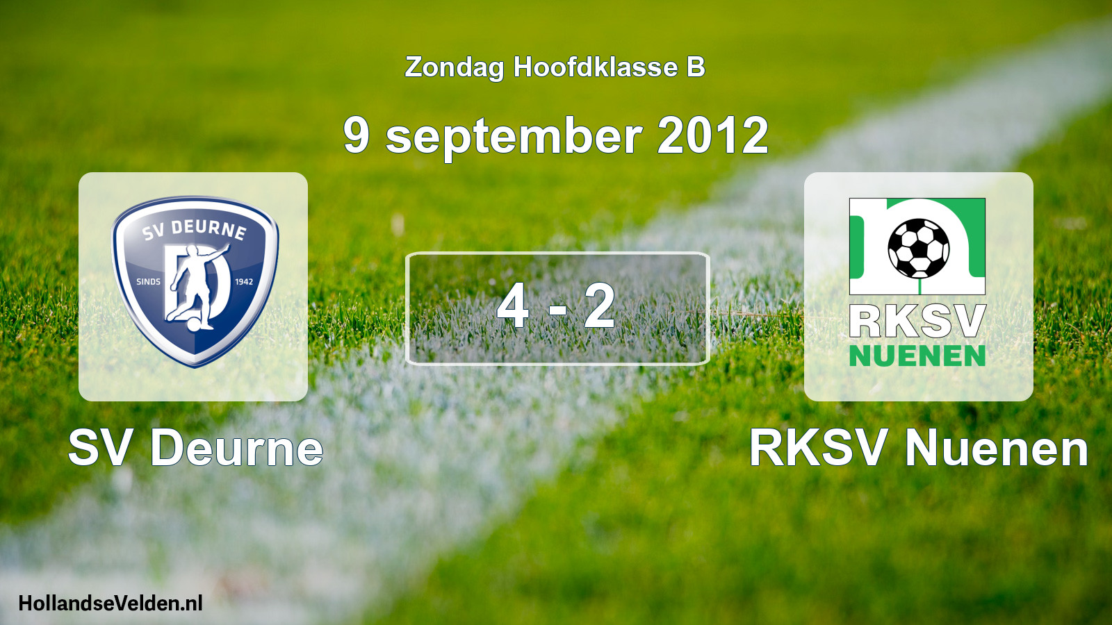 Total number of matches played: SV Deurne - RKSV Nuenen 4 - 2 (9 September 2012)