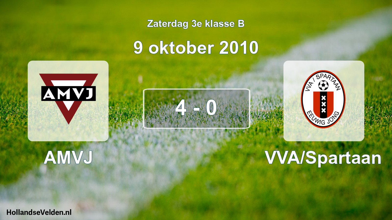 Total number of matches played: AMVJ - VVA/Spartaan 4 - 0 (9 October 2010)