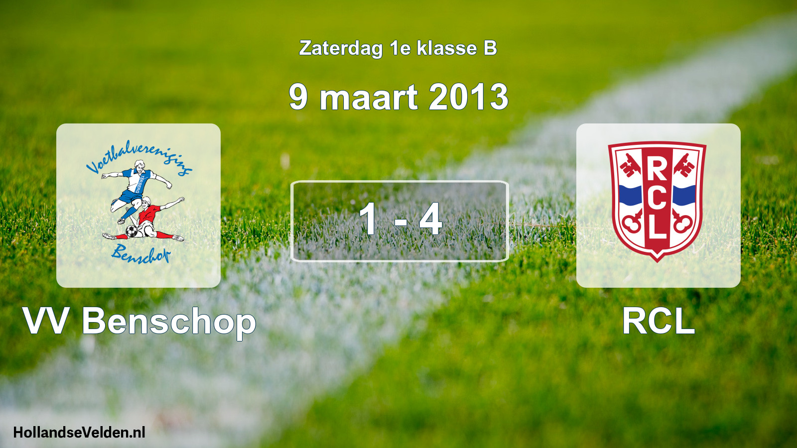 Total number of matches played: VV Benschop - RCL 1 - 4 (9 March 2013)