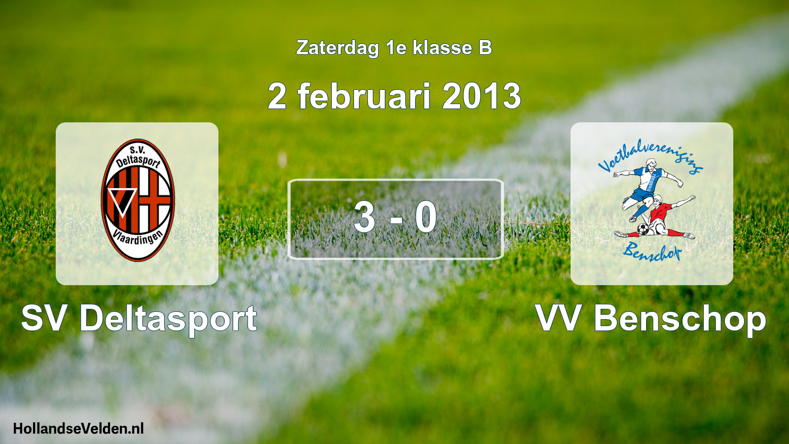 Total number of matches played: SV Deltasport - VV Benschop 3 - 0 (2 February 2013)