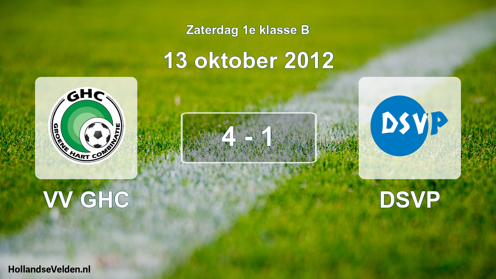 Total number of matches played: VV GHC - DSVP 4 - 1 (13 October 2012)